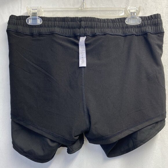 AFITNE Lined Elastic Waist Athletic Running Shorts Women Large Black Zip Pocket - Picture 7 of 14